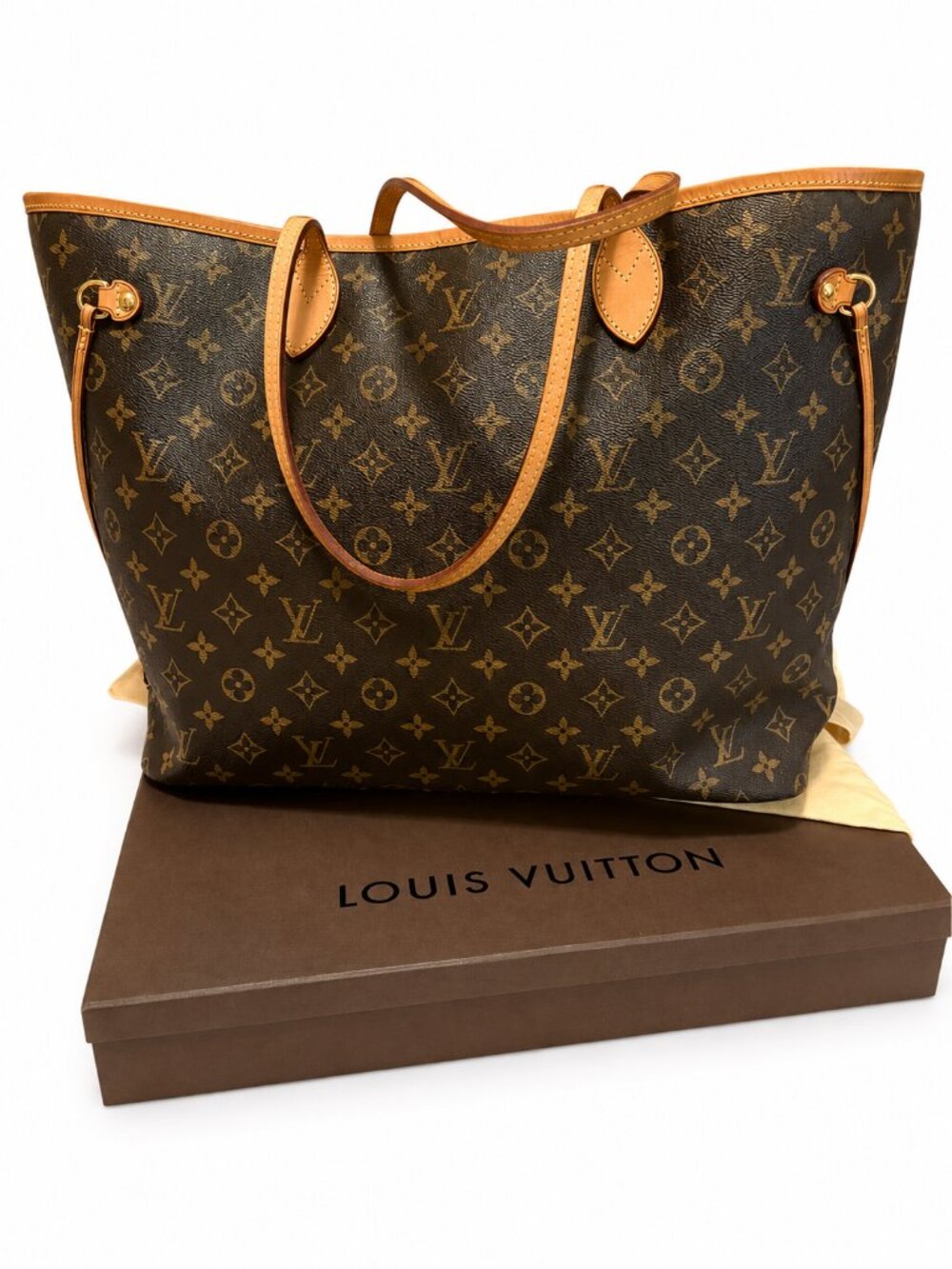 Louis Vuitton Neverfull MM Monogram Tote Bag w/ Pochette | Cherry Interior
